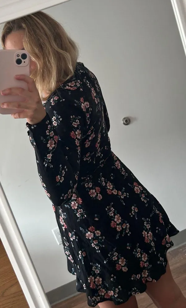 H&M Floral Long Sleeve Dress - Image 3