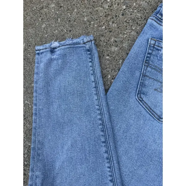 American Eagle Women's Stretch Mom Jeans Straight Leg SZ 4‎ Distressed - Image 13