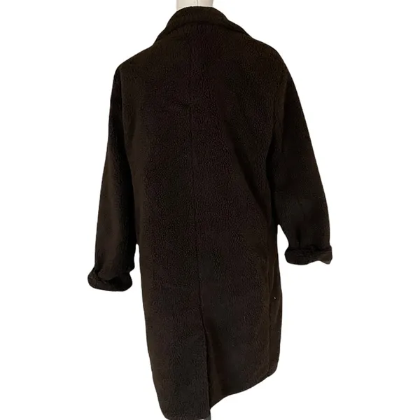 NWT Stoosh Sherpa Fabric Teddy Double-Breasted Long Coat IN BRACKEN - Image 6