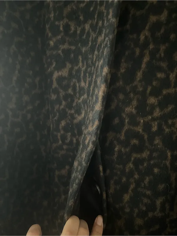Nordstrom Leopard Wool Blend Belted Long Trench Coat XL Jacket Quiet Luxury - Image 4