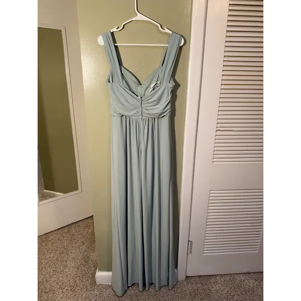 Celebrate DB Studio Womens Sz 10 Jersey Twist Knot Empire Waist Dress Dusty Sage - Image 6