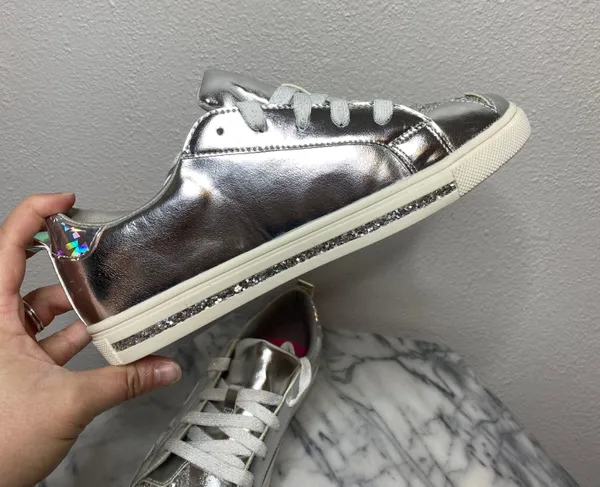 Wonder Nation Silver Glitter Fashion sneakers - Image 5