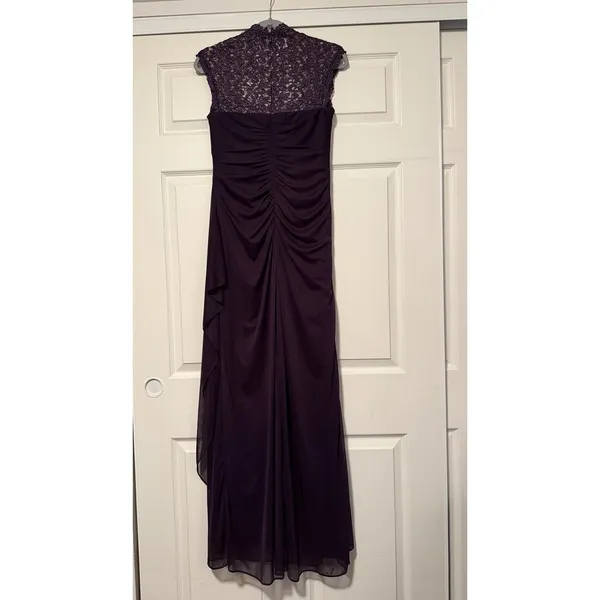 Xscape Retro Y2K Prom Formal Gown‎ Dress Sheer Lace Cap Sleeve - Image 4