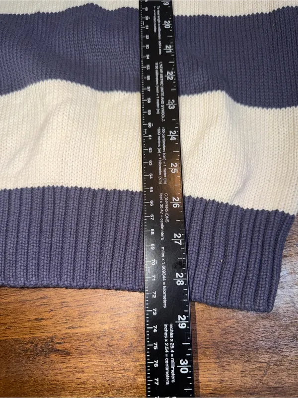 Brandy Melville Sweater Blue Striped Knit Crewneck Pullover Preppy M‎ - Image 6