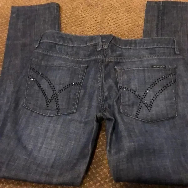 William Rast Rhinestone Pockets Blue Skinny Jeans - Image 7