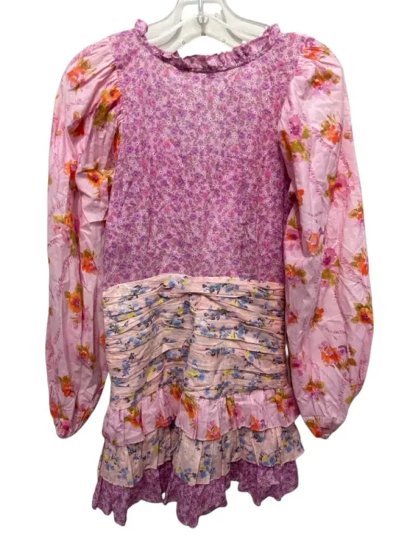 LoveShackFancy Rina Floral Ruffle Dress Size 2 Pink - Image 10