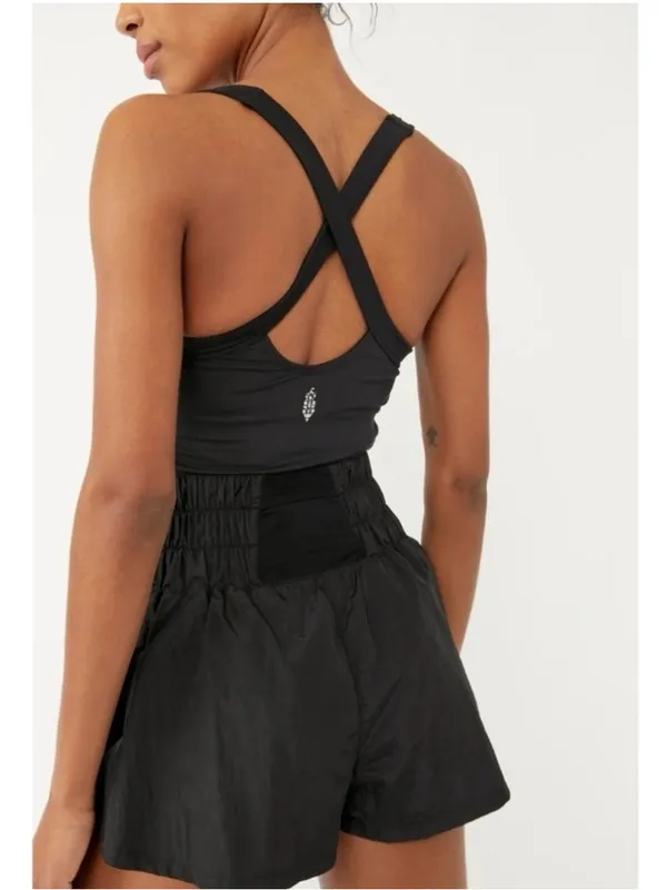 Free People FP Movement Way Home Sleeveless Cross Back Skortsie Black XS - Image 3