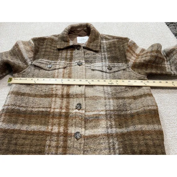 Wilfred Free Aritzia The Ganna Womens Wool Plaid Shacket Jacket M Oversized - Image 12
