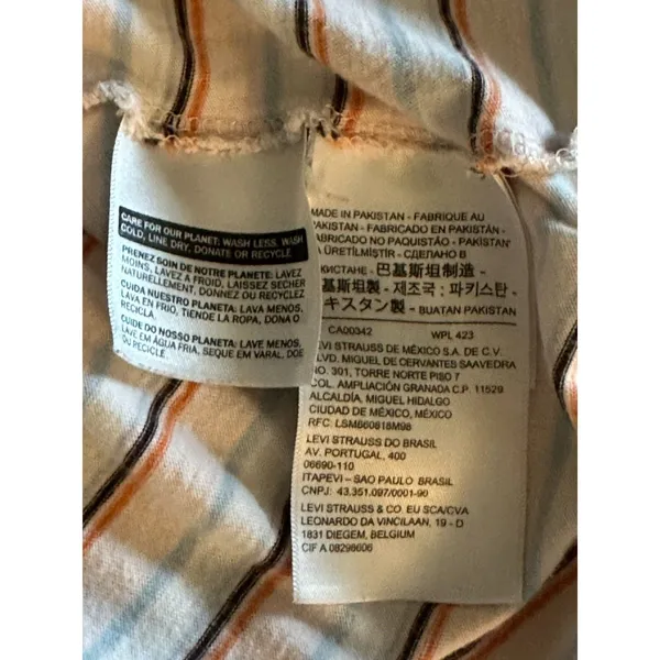 Levi's Sherbert Striped Babydoll Tee Shirt Women's Sz XS - Image 11