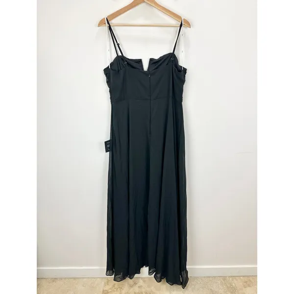 Lulus Sweeney Black Sleeveless Maxi Dress Side lit Chiffon Formal Large NWT - Image 7