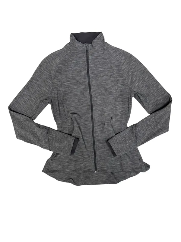 Lululemon Gait Keeper Jacket Full Zip Long Sleeves Heathered Black 6 W4AKFS - Image 4
