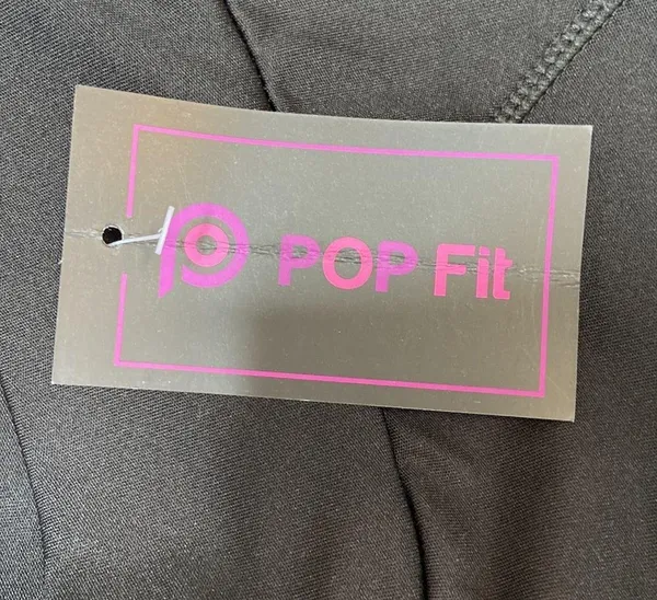 POP Fit Women’s Black High Waisted Mesh Leggings Size Medium NWT - Image 8