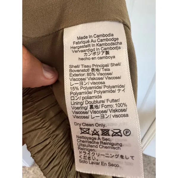 J.Crew olive green Crinkled Drawstring Midi Skirt size small - Image 7