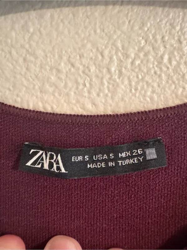 Zara Sleeveless Fit-and-Flare Dress in Wine - Image 2