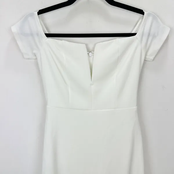 NEW Lulus Loveliest Aura White Off-the-Shoulder Mermaid Maxi Dress Wedding XS - Image 8