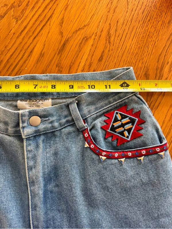 Vintage Lew Magram Collection NY Women's Western Jeans Denim Blue Size 4 - Image 7