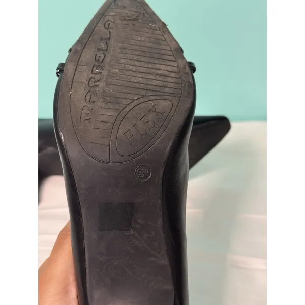 Marbella‎ Flex Black Pumps Heel Sz 9.5 M S-655 - Image 8