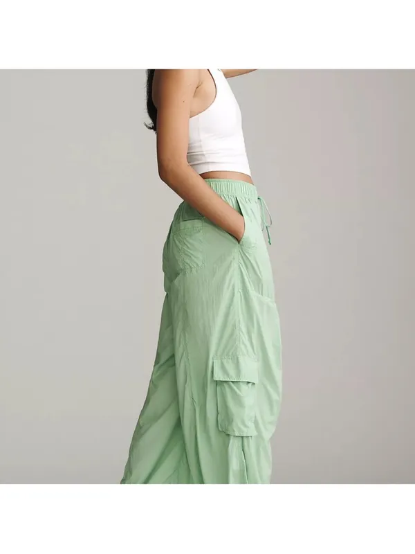 NWT Anthropologie Mint Green Cargo Drawstring Joggers Daily Practice - Image 4