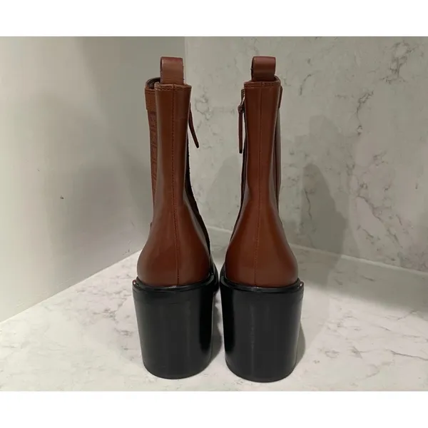 Franco Sarto Paula Stacked Block Heel Bootie –‎ Size 8.5 - Image 9