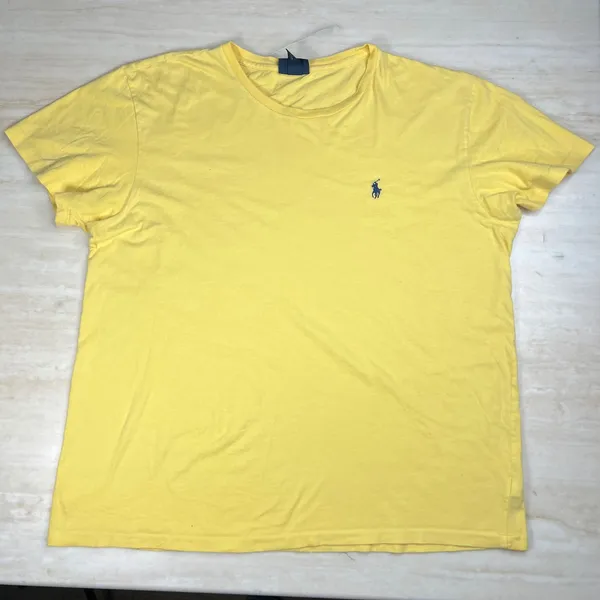 Polo Ralph Lauren Yellow Cotton Short Sleeve Pony Logo T-Shirt Mens Large L - Image 4