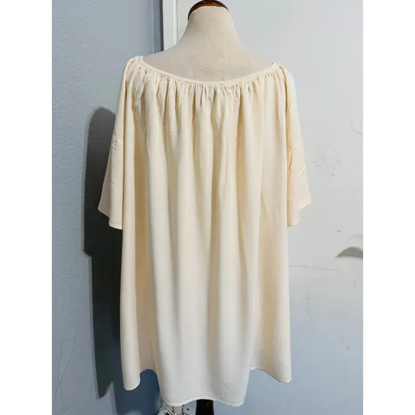 Lucky‎ & Blessed Cream Embroidered Off Shoulder Boho Western Dress Medium DR007 - Image 7