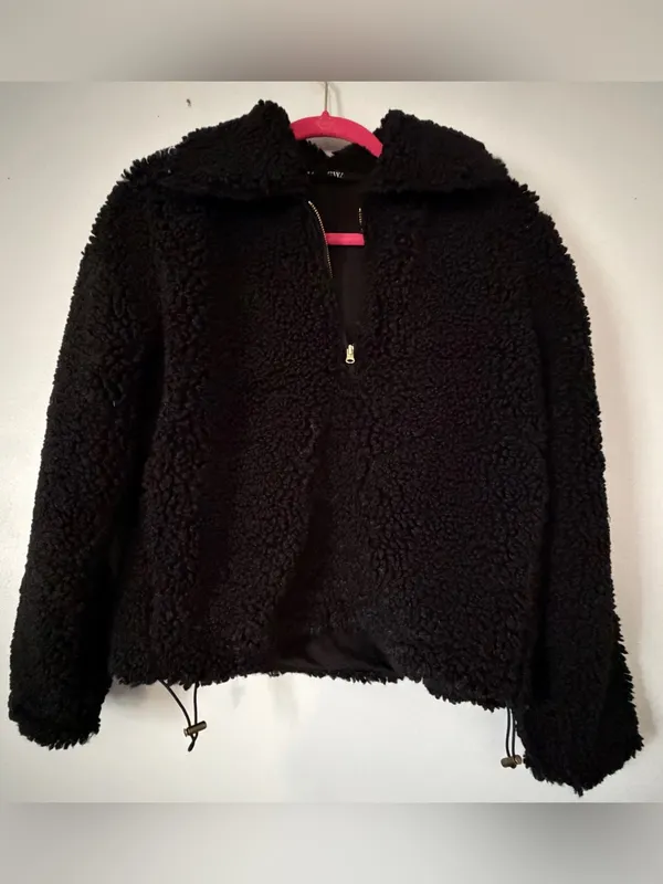 J. Crew Black Teddy Sherpa Half-Zip Jacket - Image 7
