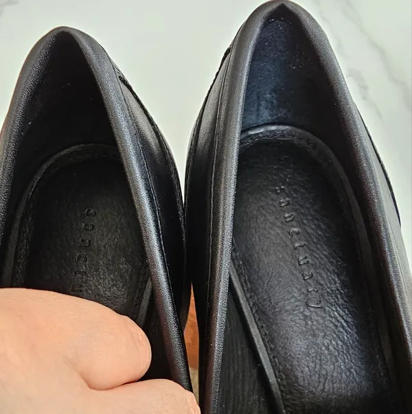 NWOT Sanctuary Black Leather Chain Loafers Chunky Lug Sole Size 11M - Image 8