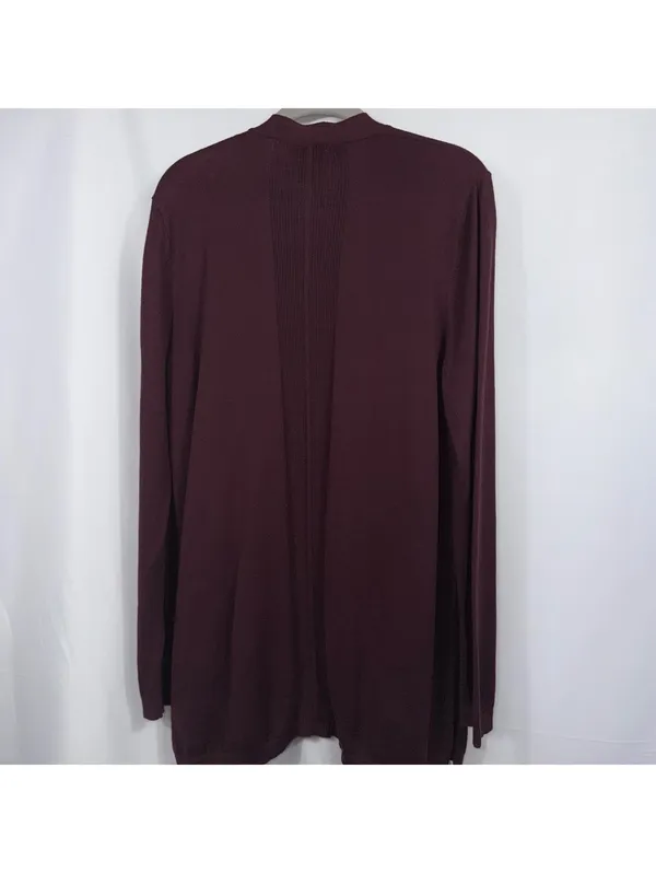 LOFT Outlet Large Burgundy Open Front Cardigan - Image 7
