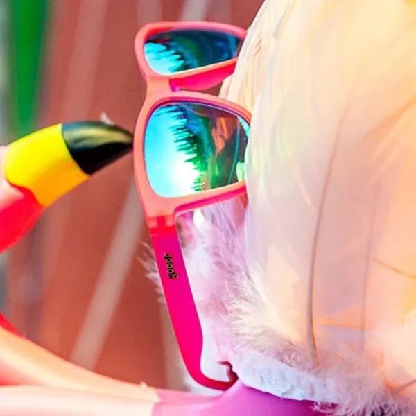 New 😎 Goodr OG Sunnies Flamingos 🦩on a Booze Cruise Pink Sunglasses Unisex - Image 2