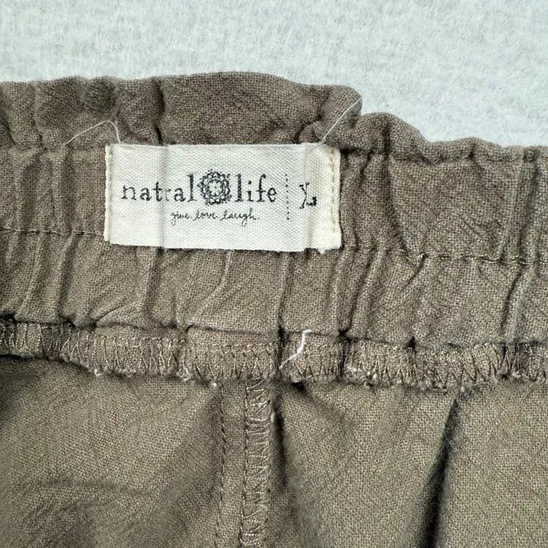 Natural Life Shorts Womens XL Brown Cotton Elastic Waist Drawstring Pocket Boho - Image 5