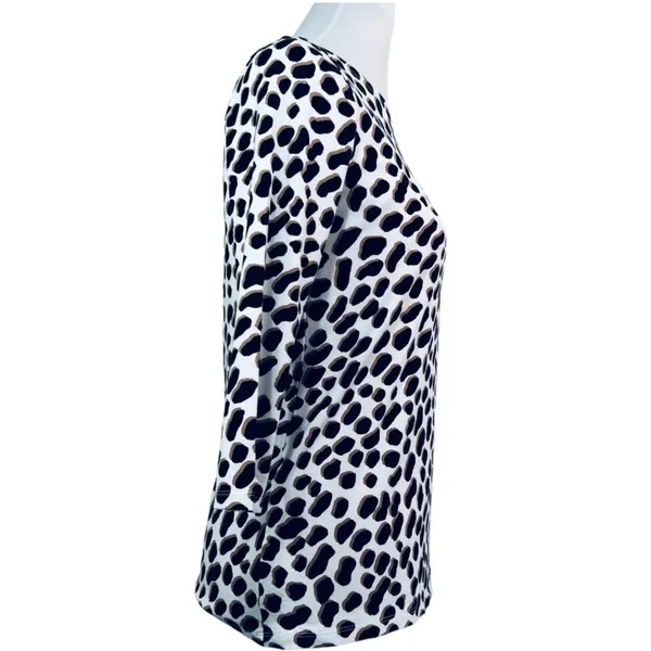 Ann Taylor Animal Print Boat Neck 3/4 Sleeve Blouse S - Image 5