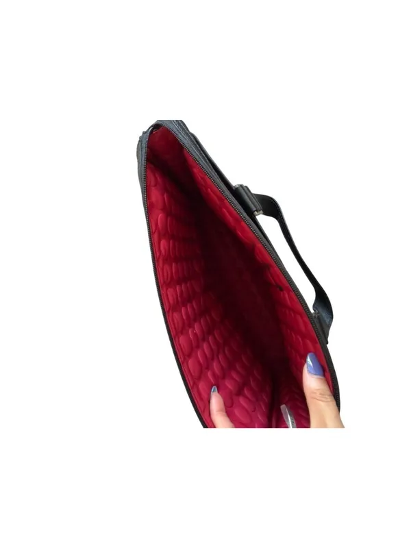 TUMI Black Laptop Computer Crossbody Travel Bag - Image 6