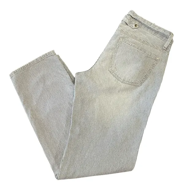 American Eagle Hickory Stripe Jeans Distressed Workwear Railroad Americana Y2K - Image 5