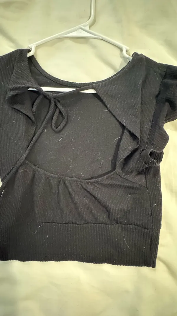 Altar'd State Short Sleeve black Blouse XS  - Image 2