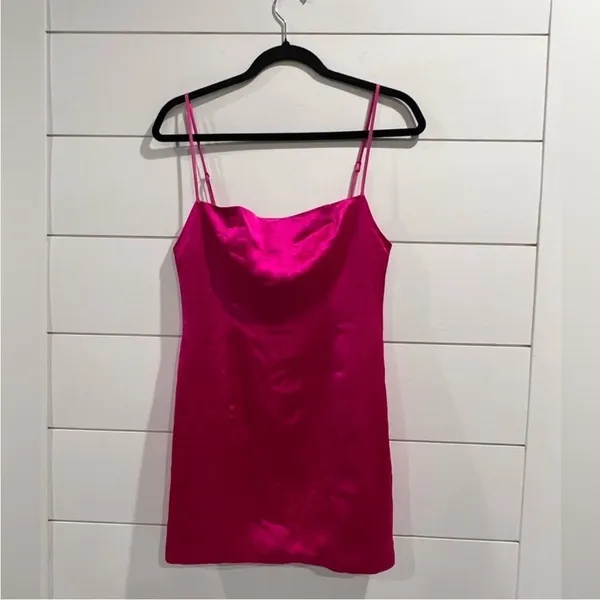 Retrofete pink satin‎ Janessa mini dress size xs - Image 6