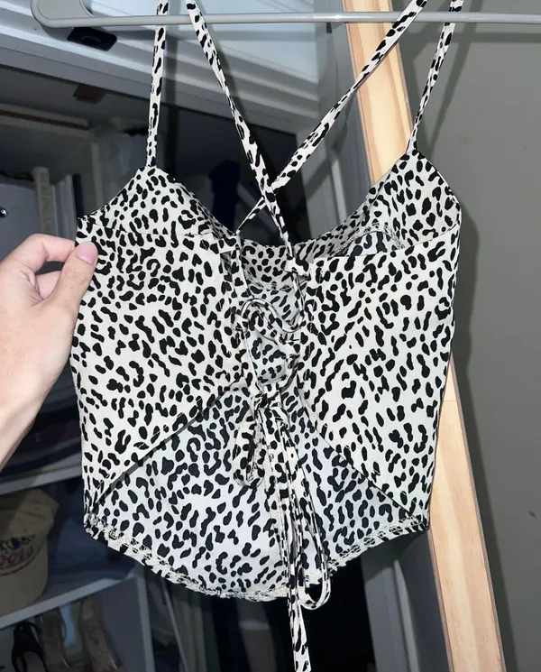 Cheetah Print Wrap Tie top Multi - Image 3