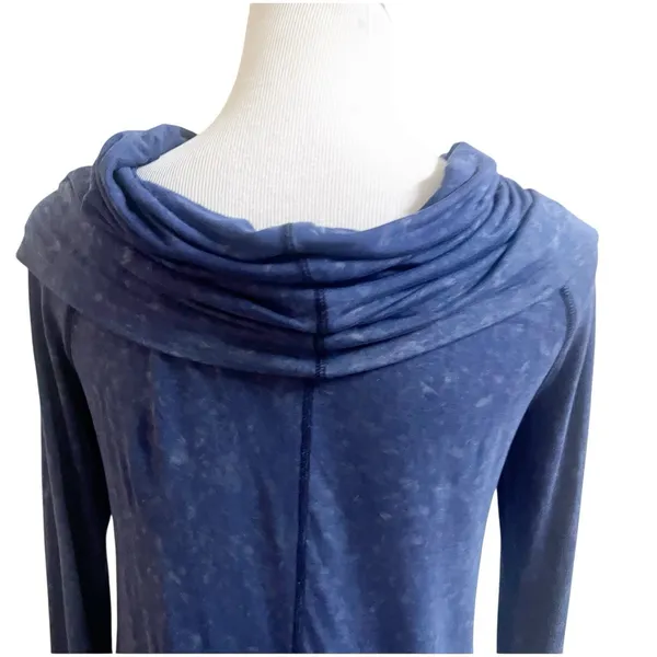We The Free Purple Cosmo Cowl Neck Blue Sapphire Long Sleeve Off Shoulder Tunic - Image 4