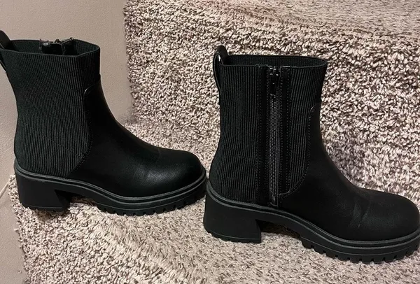 Sugar Sleek Black Moto Boots Size 6.5 - Image 3