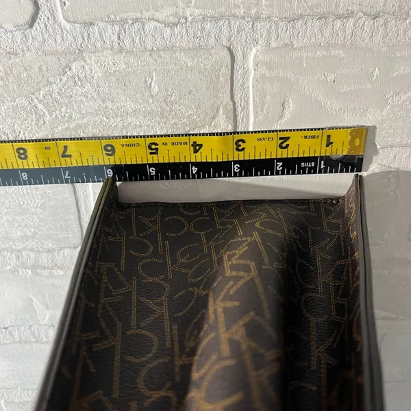 Calvin‎ Klein Signature Tote Shoulder Bag Brown CK Monogram Print Brown Leather - Image 14
