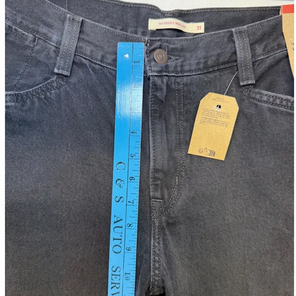 Levis 94 Baggy Wide Leg Jeans Black Mid Rise Denim Pants Size 31 NEW - Image 7