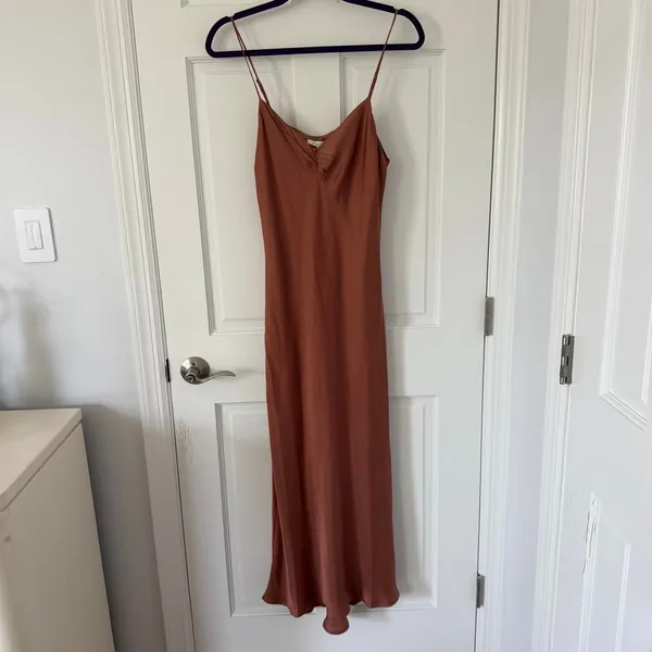 boho indie wedding guest Z Supply Lark Slip Midi Dress in Penny size - Image 3