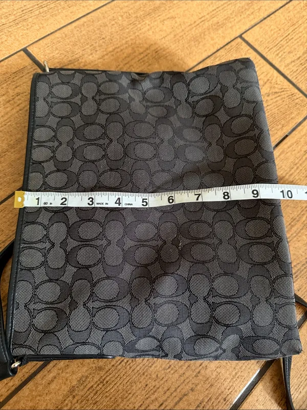 COACH Signature Daisy File Crossbody Black Gray Jacquard Y2K Vintage F16558 - Image 9