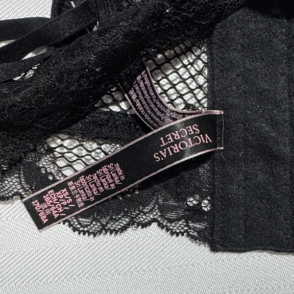 Victoria's Secret Black Lace Strappy Bralette with Gold Hardware - Image 2