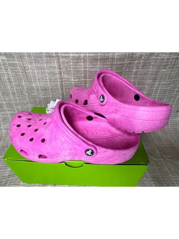 Crocs Unisex Adult Pink Classic Watercolor Marbled Clog US 9 Mens/ 11 Womens NEW - Image 6