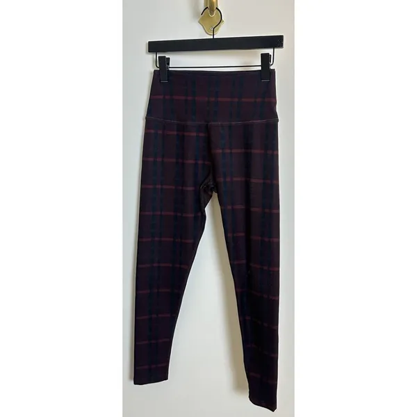 BEYOND YOGA SoftMark High Waisted Midi Legging in Dark Cherry Preppy Plaid Large - Image 3