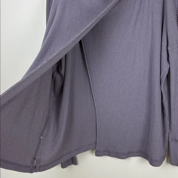 Free People We The Free Juicy Long Sleeve Cowl Neck Top Size Large Purple Smoke - Image 6