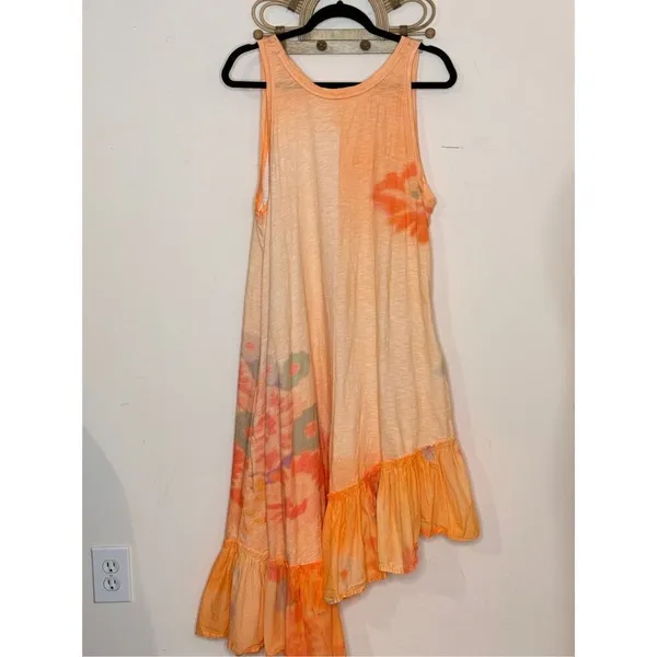 Daily Practice by Anthropologie Printed Asymmetrical Ruffle-Hem Dress M - Image 7