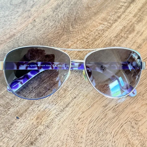 Kate Spade Dalia 2/S Aviator Sunglasses Womens Silver Purple‎ Gradient - Image 10