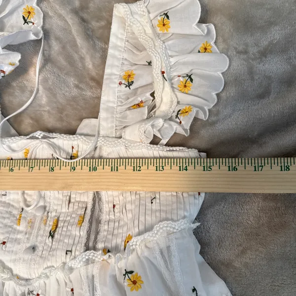 For Love & Lemons Leanne Mini Dress White Floral Embroidered Size Small - Image 8