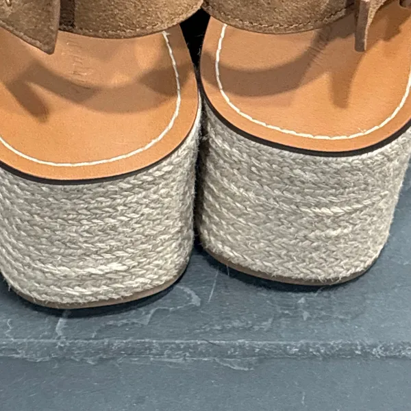 Madewell Amee Brown Suede Leather Platform Espadrille Wedge Sandal - size 8 - Image 5